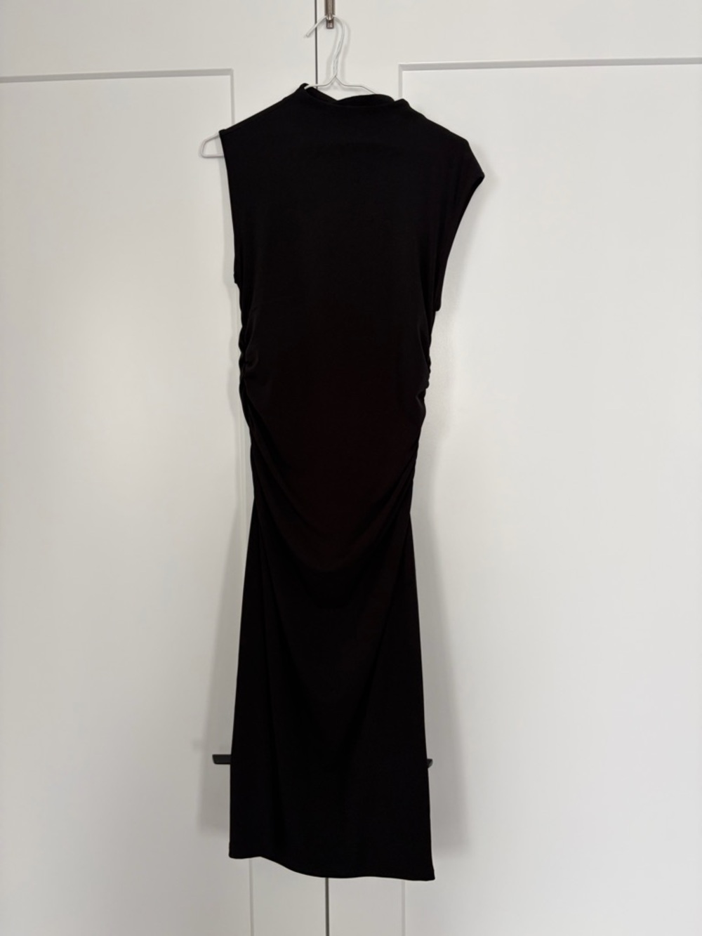 H&M Black Sleeveless Maxi Dress with Ruched Sides